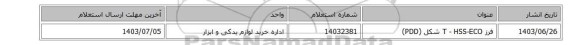 فرز ‎HSS-ECO‏ - T شکل (PDD)