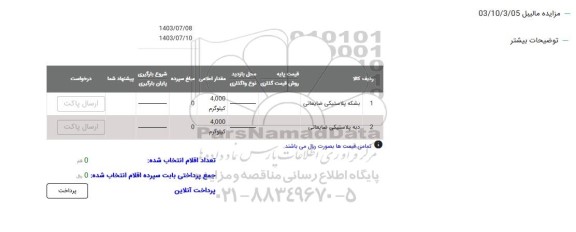 مزایده بشکه پلاستیکی ضایعاتی...