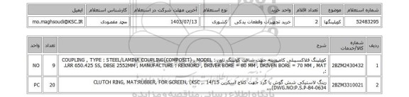 استعلام کوپلینگها