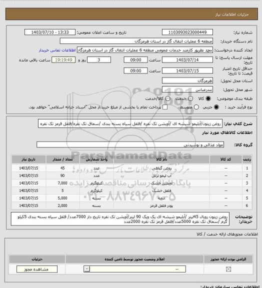 استعلام روغن زیتون/آبلیمو شیشه ای /آویشن تک نفره /فلفل سیاه بسته بندی /سماق تک نفره/فلفل قرمز تک نفره