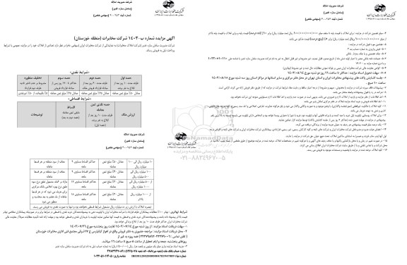 مزایده فروش املاک 