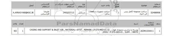 استعلام ساخت مجموعه کامل بیس فن احیاء