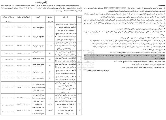 مزایده واگذاری املاک ...