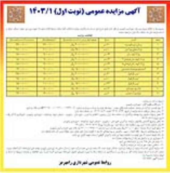 مزایده اجاره دکه و غرفه