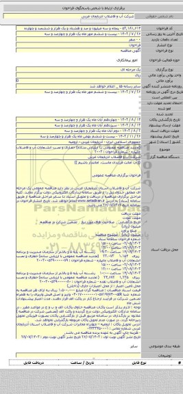 مناقصه, (تجدید مناقصه عمومی با ارزیابی ساده) حفاری و نصب انشعابات آب و فاضلاب چایپاره - شماره فراخوان : ۲۰۰۳