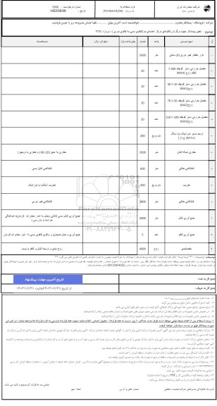 استعلام تعیین پیمانکار جهت برگردان کافوهای مرکز اعتمادی ...