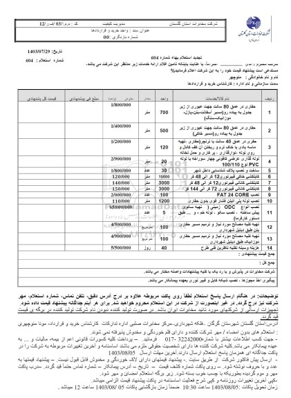 تجدید استعلام حفاری در عمق 80 سانت جهت عبوری از زیر جدول به پیاده رو...