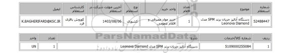 استعلام دستگاه آنالیز جریان برند SPM مدل Leonova Diamond