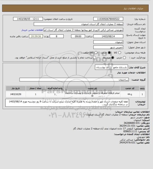 استعلام بازسازی مامور سرای بهارستان