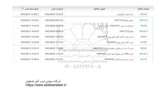 استعلام بک استاپ گیربکس و ... 