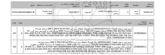 استعلام شیم پلیت