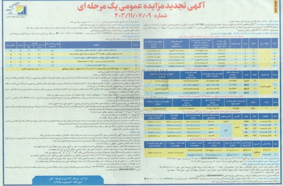 تجدید مزایده عمومی واگذاری قطعی 6 واحد مسکونی در برج 1 .... - نوبت دوم