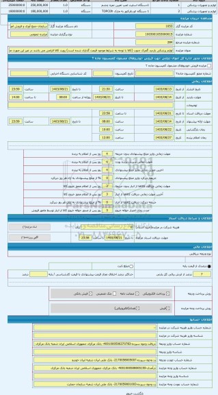 مزایده ، لوازم پزشکی بازدید گمرک جنوب (کالا با توجه به شرایط موجود قیمت گذاری شده است) رویت کالا الزامی می باشد در غیر این صورت