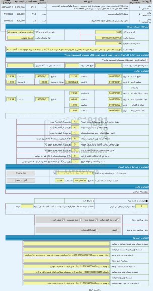 مزایده ، انواع بشکه، مخزن و سطل. فروش به صورت ضایعاتی و خارج از حالت اولیه بازدید انبار 3 (کالا با توجه به شرایط موجود قیمت گذار