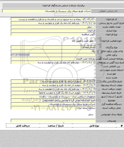 مناقصه, خرید انواع پایه بتونی گرد با پوشش پرایمر امولسیونی