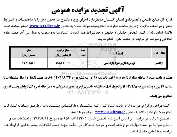 تجدید مزایده فروش ذغال و هیزم بازداشتی 