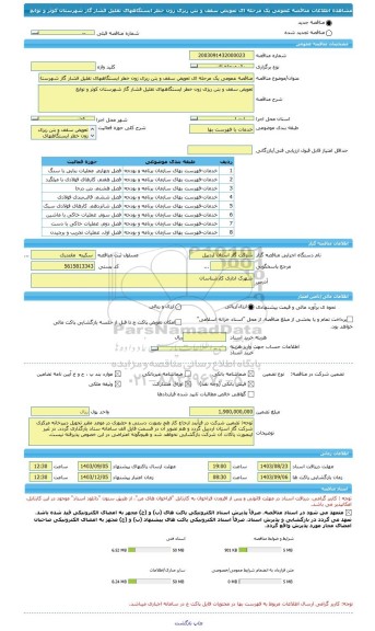 مناقصه، مناقصه عمومی یک مرحله ای تعویض سقف و بتن ریزی زون خطر ایستگاههای تقلیل فشار گاز شهرستان کوثر و توابع