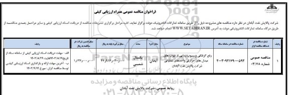 مناقصه رفع گرفتگی و رسوب زدایی از تیوب های مبدل های حرارتی واحدهای عملیاتی