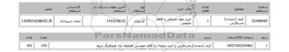 استعلام کیف (چمدان) مسافرتی