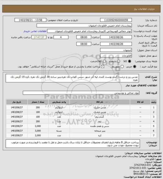 استعلام عدس ریز و درشت،گندم پوست کنده، لپه آذر شهر ،سس کچاپ تک نفره،پنیر ساده 30 گرمی تک نفره ،کره 15 گرمی تک نفره