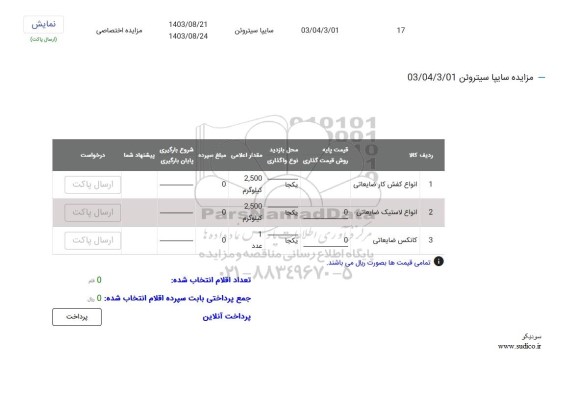 مزایده انواع کفش کار ضایعاتی...