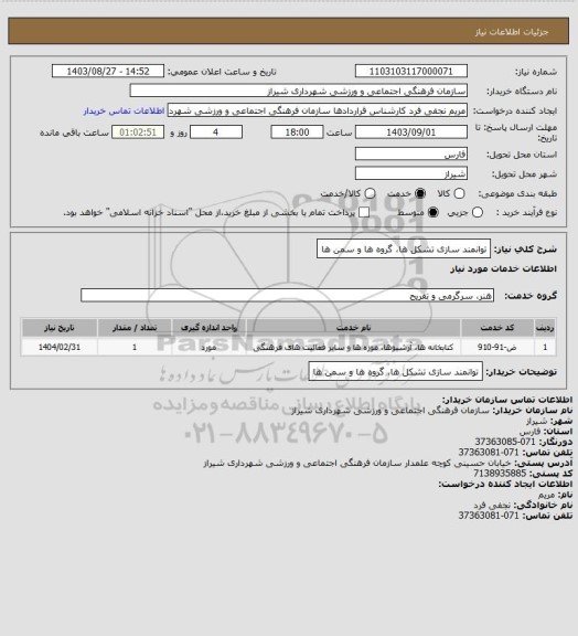 استعلام توانمند سازی تشکل ها، گروه ها و سمن ها