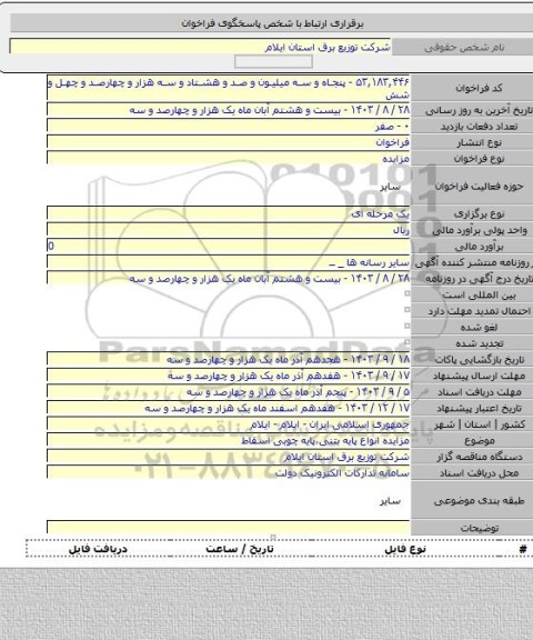 مزایده, مزایده انواع پایه بتنی،پایه چوبی اسقاط