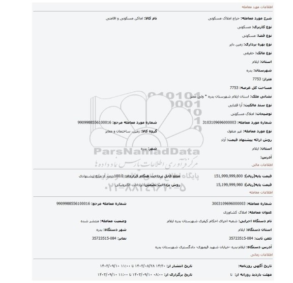 مزایده، املاک مسکونی