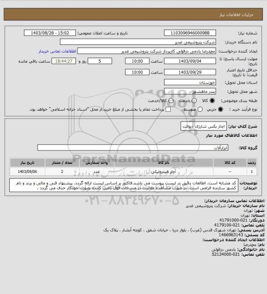 استعلام   اچار بکس شارژی دیوالت