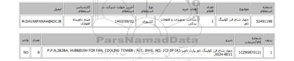 استعلام چهار شاخ فن کولینگ تاور