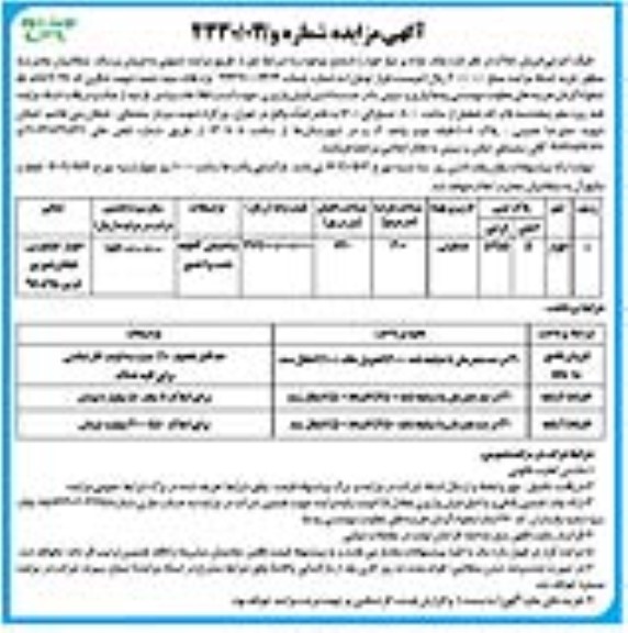 مزایده فروش ملک مازاد بر نیاز - نوبت دوم