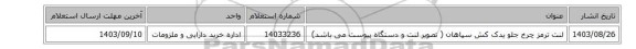 لنت ‎ترمز چرخ جلو یدک کش سپاهان ( تصویر لنت و دستگاه پیوست می باشد)