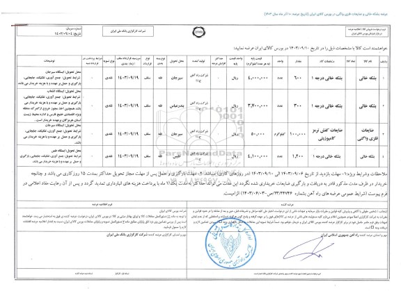 مزایده بشکه خالی ....