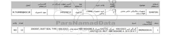 استعلام تجهیزات مکانیکی خاص بخش فولادسازی