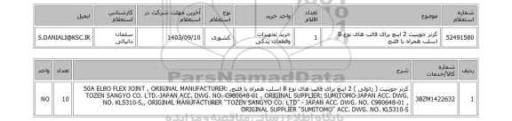 استعلام کرنر جوینیت 2 اینچ برای قالب های نوع B اسلب همراه با فلنج