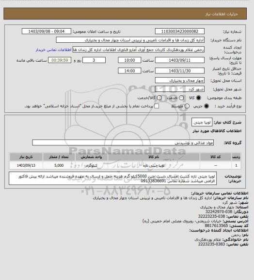 استعلام لوبیا چیتی