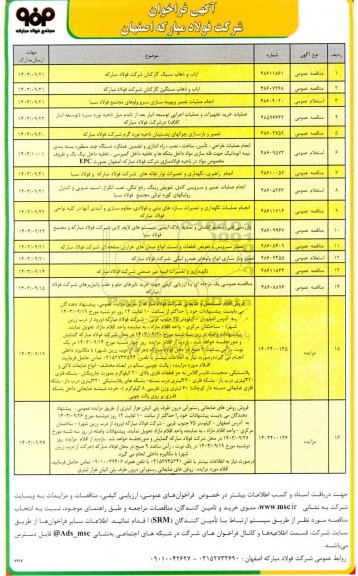 فراخوان استعلام و مناقصه و مزایده ایاب و ذهاب سبک کارکنان و ... 