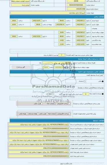 مزایده ، آشپزخانه داخل حیاط اداره