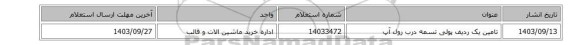 تامین یک ردیف پولی تسمه درب رول آپ