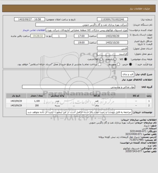 استعلام قند و چای