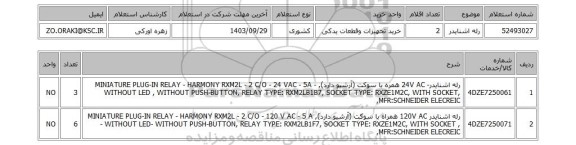 استعلام رله اشنایدر