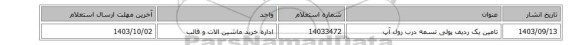 تامین یک ردیف پولی تسمه درب رول آپ