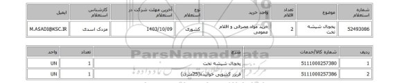 استعلام یخچال شیشه تخت