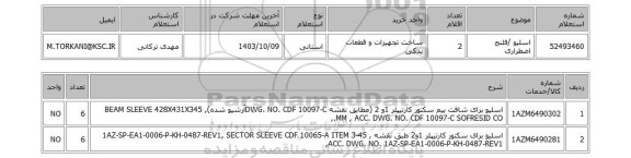 استعلام اسلیو /فلنج اضطراری