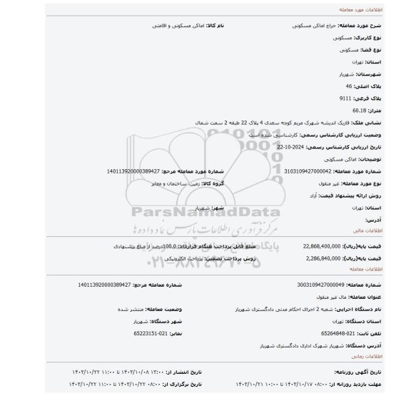 مزایده، اماکن مسکونی