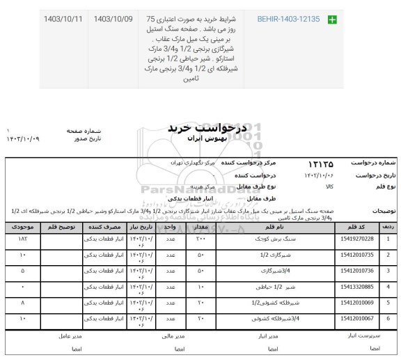 استعلام صفحه سنگ استیل و ...