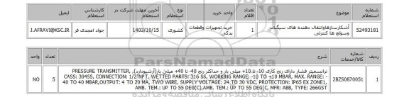 استعلام آشکارسازهاوانتقال دهنده های سیگنال وسوئچ ها کنترلی