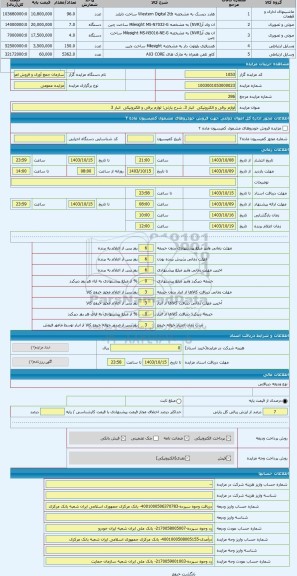 مزایده ، لوازم برقی و الکترونیکی  انبار 3