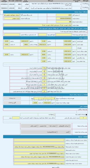 مزایده ، فندق با پوست  انبار 3