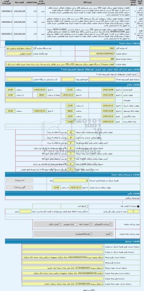 مزایده ، قطعات منفصله 3 دستگاه موتور سیکلت مستعمل 250 و 350 سی سی اوراقی برابر مندرجات پارت بندی ضمنا خریدار مکلف است قبل از خرو